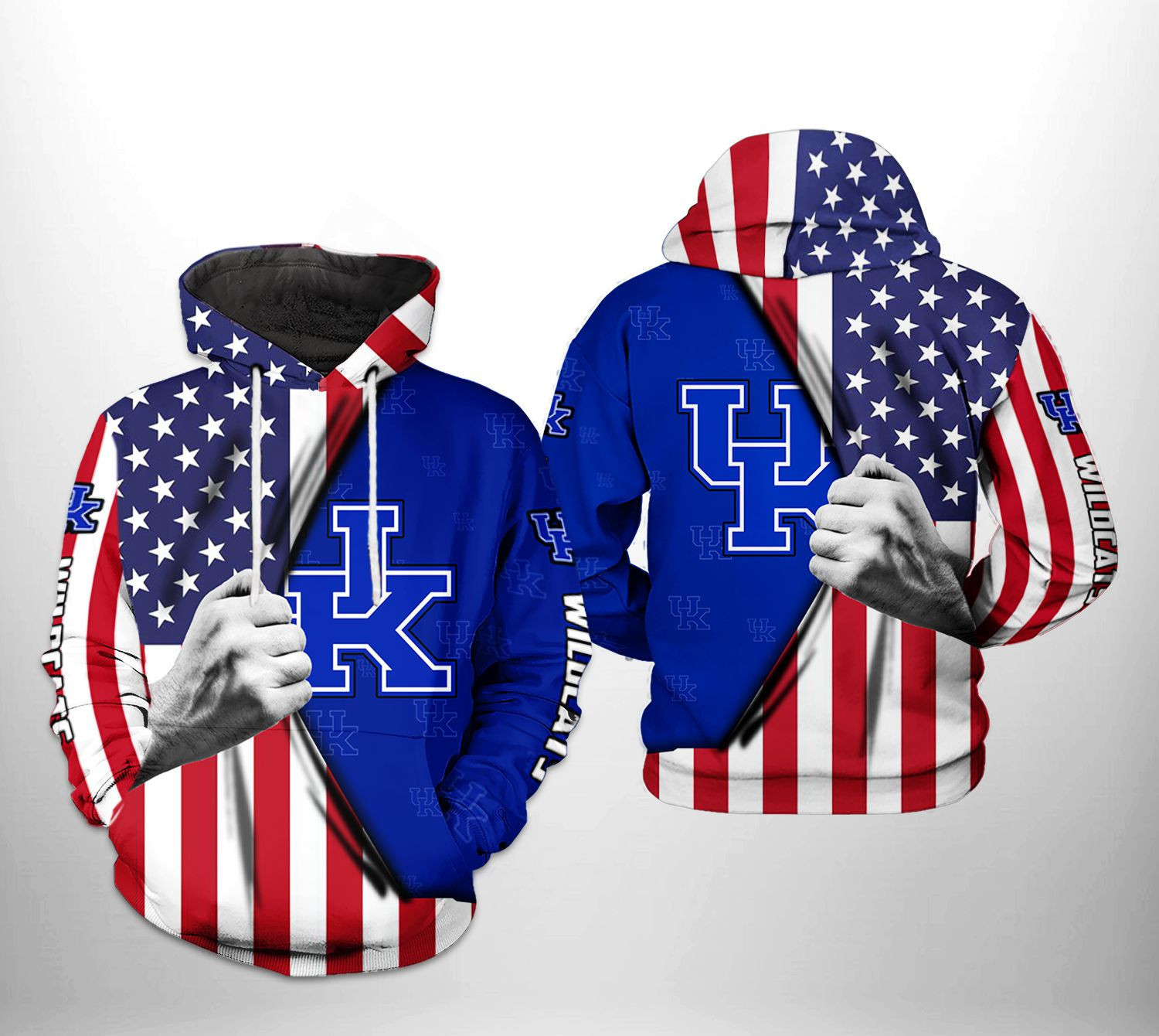 Kentucky Wildcats NCAA US Flag Hoodie & Zip Hoodie