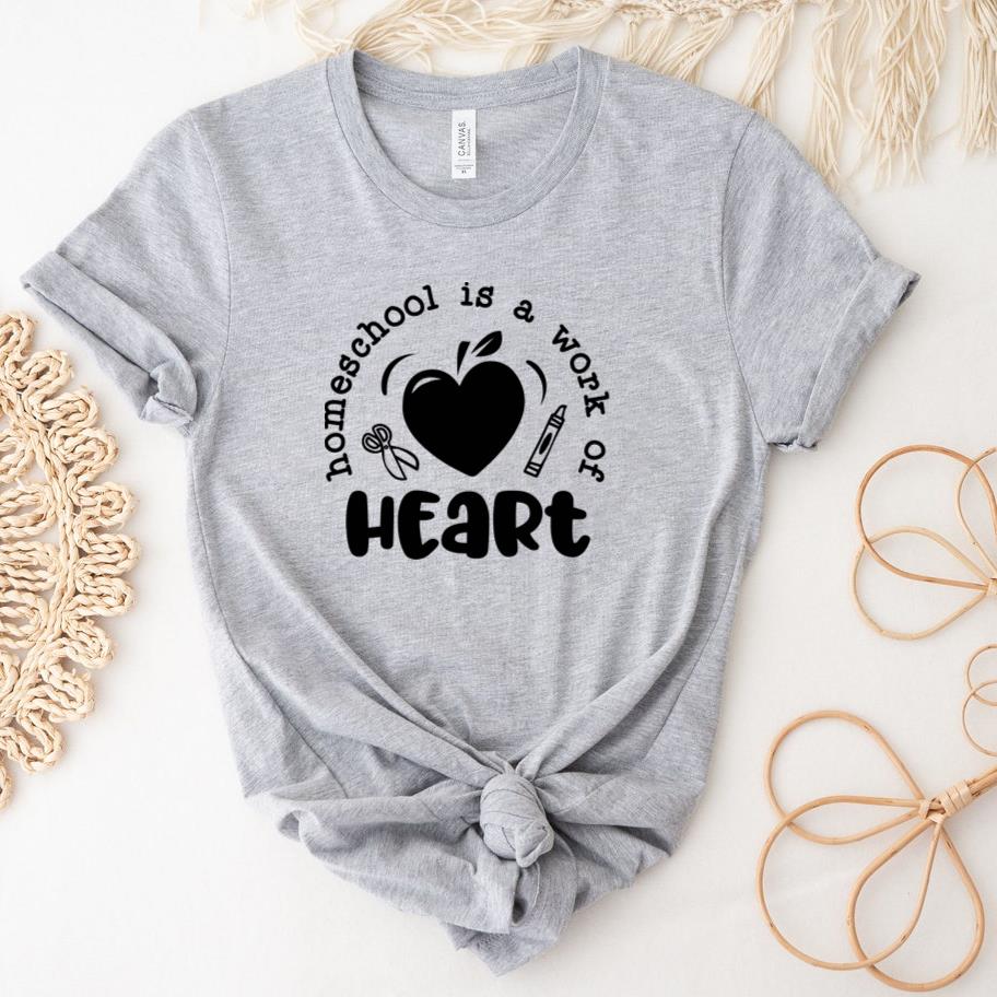 Homeschool is a work of heart all black T-Shirt