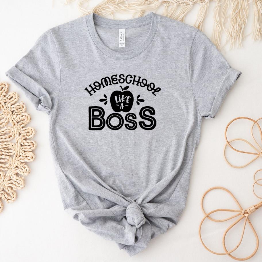 Homeschool like a boss  all black T-Shirt