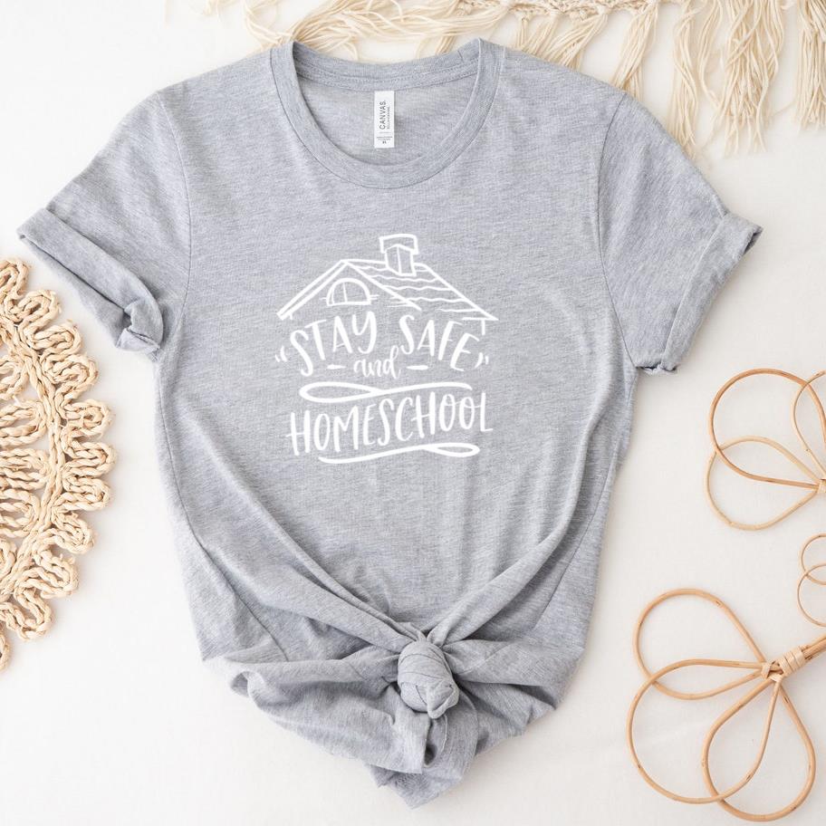 stay safe and homeschool  white T-Shirt