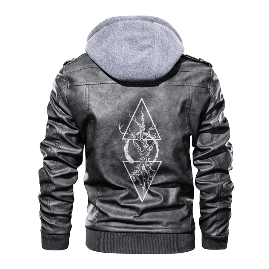 Tspinners - Viking Yggdrasil Tattoo Leather Jacket A35