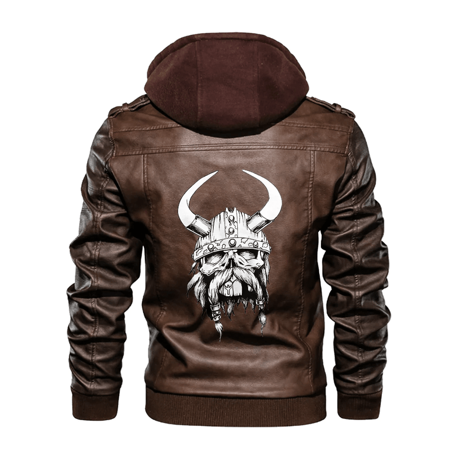 Tspinners - Viking Skull Warrior Leather Jacket A35 - Image 4