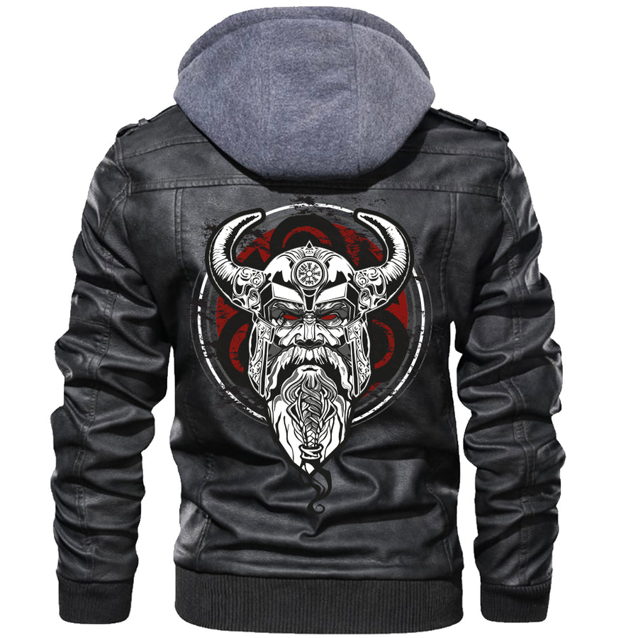 Tspinners Zipper Leather Jacket - Odin Rune A21
