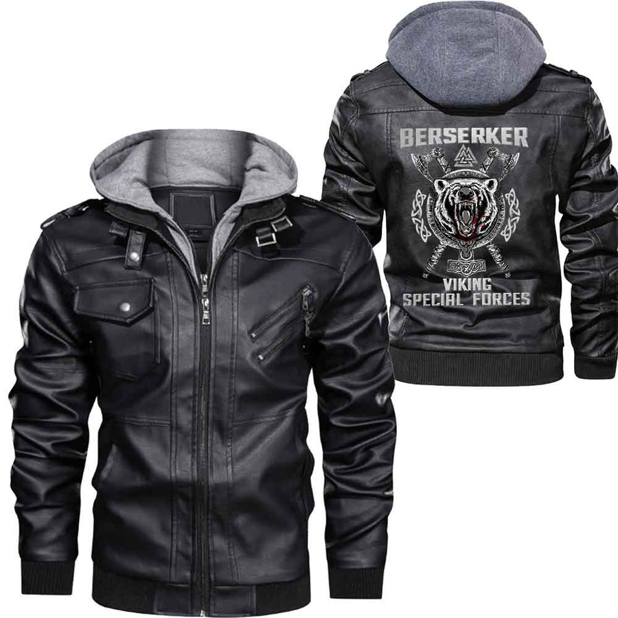 (Custom) Tspinners - Battle Axes And Shield Leather Jacket A35