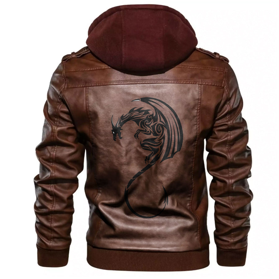 Tspinners - Black Winged Dragon Spirit Of Celts Leather Jacket A35 - Image 3