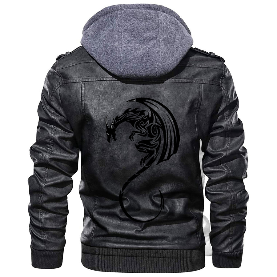 Tspinners - Black Winged Dragon Spirit Of Celts Leather Jacket A35