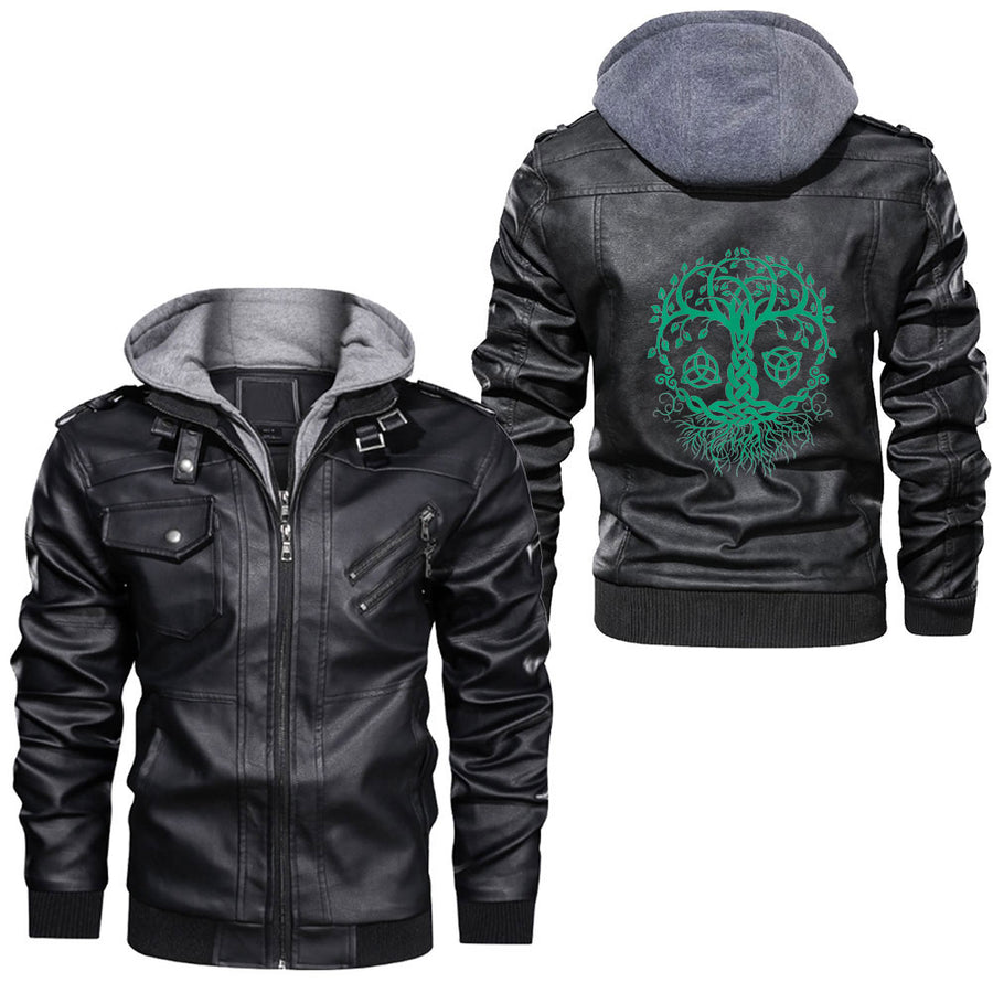 Tspinners - Celtic Wolf Fenrir Norse Mythology Leather Jacket A35