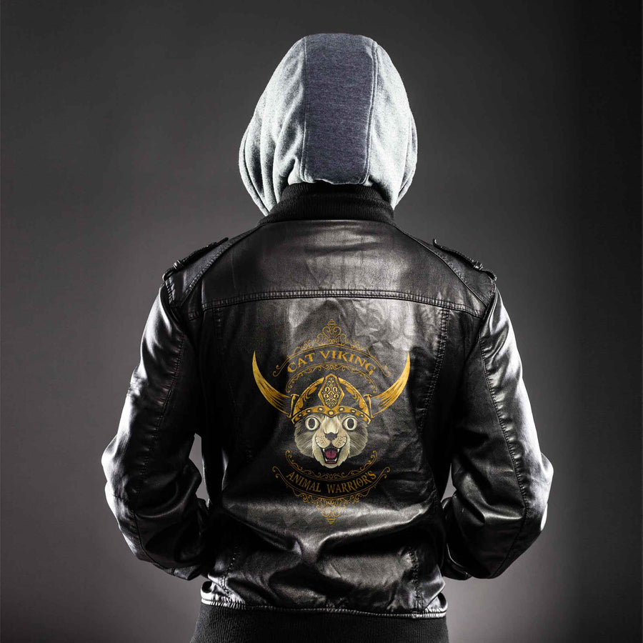 Tspinners - Bull Head Viking White Leather Jacket A35