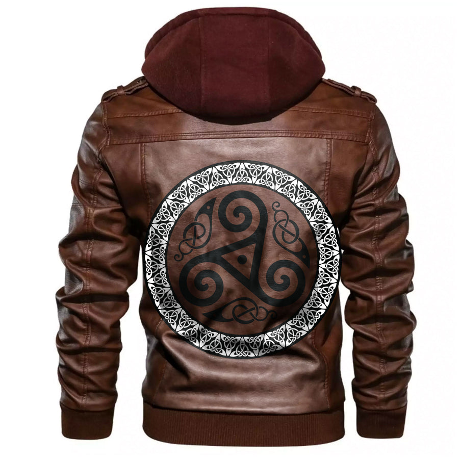 Tspinners - Celtic The Triskele Leather Jacket A35 - Image 6