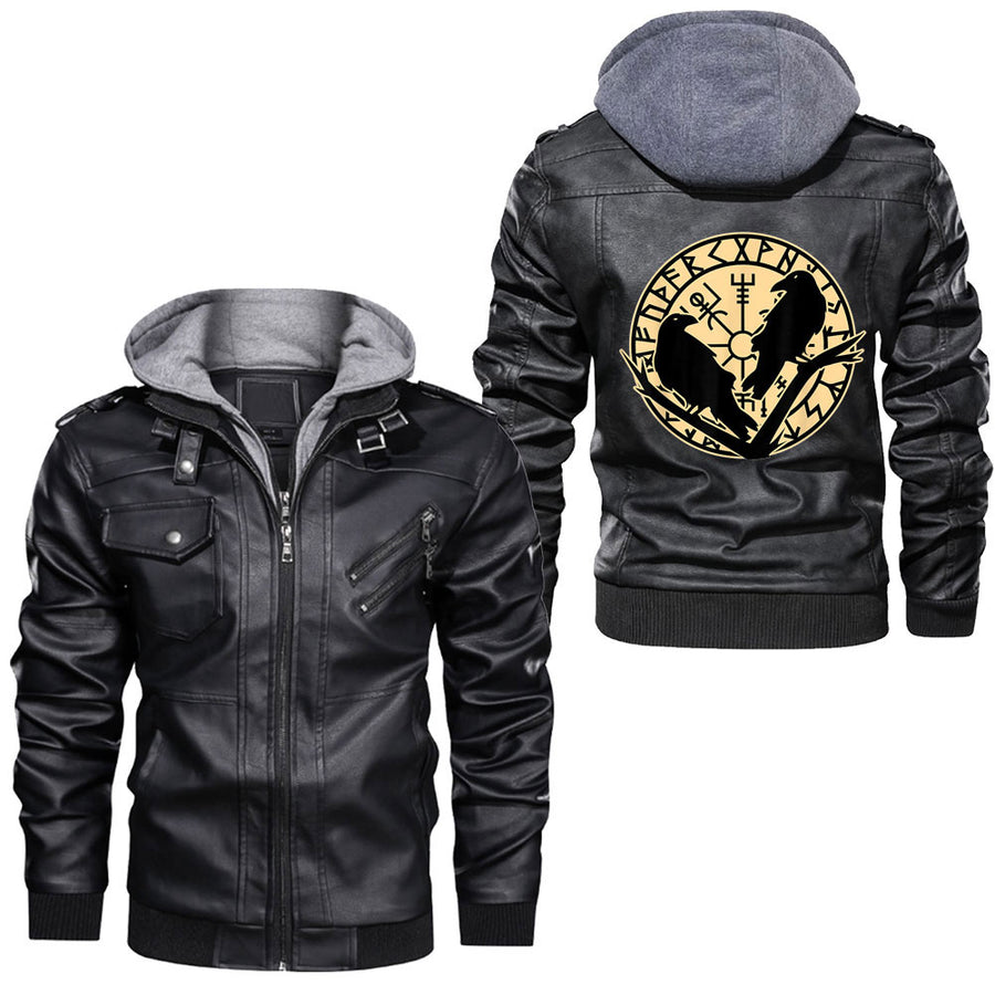 Tspinners - Fa La La La Valhalla La Viking God Ugly Christmas Design Leather Jacket A35