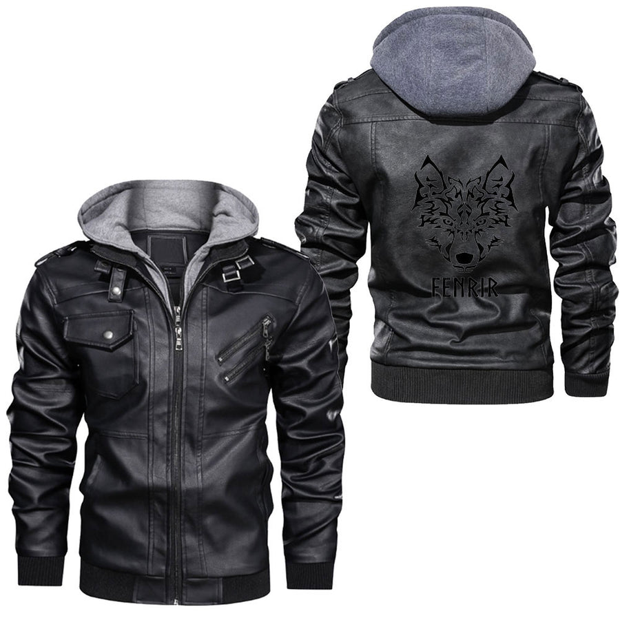 Tspinners - Fenrir Wolf Odin Norse Mythology Leather Jacket A35