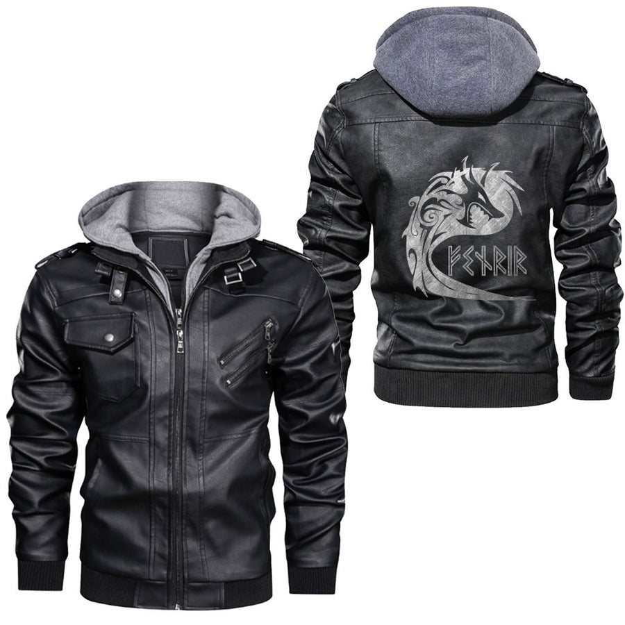 Tspinners - Fenrir Wolf Of Odin Leather Jacket A35