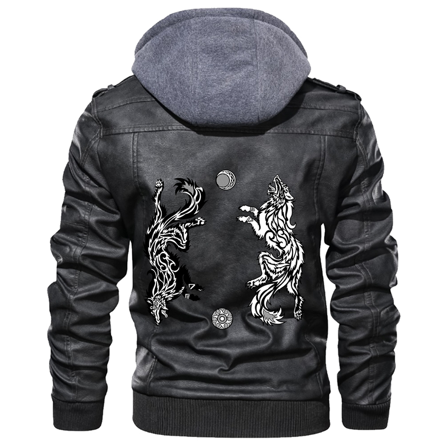 Tspinners - Scandinavian Dragon Head Leather Jacket A35
