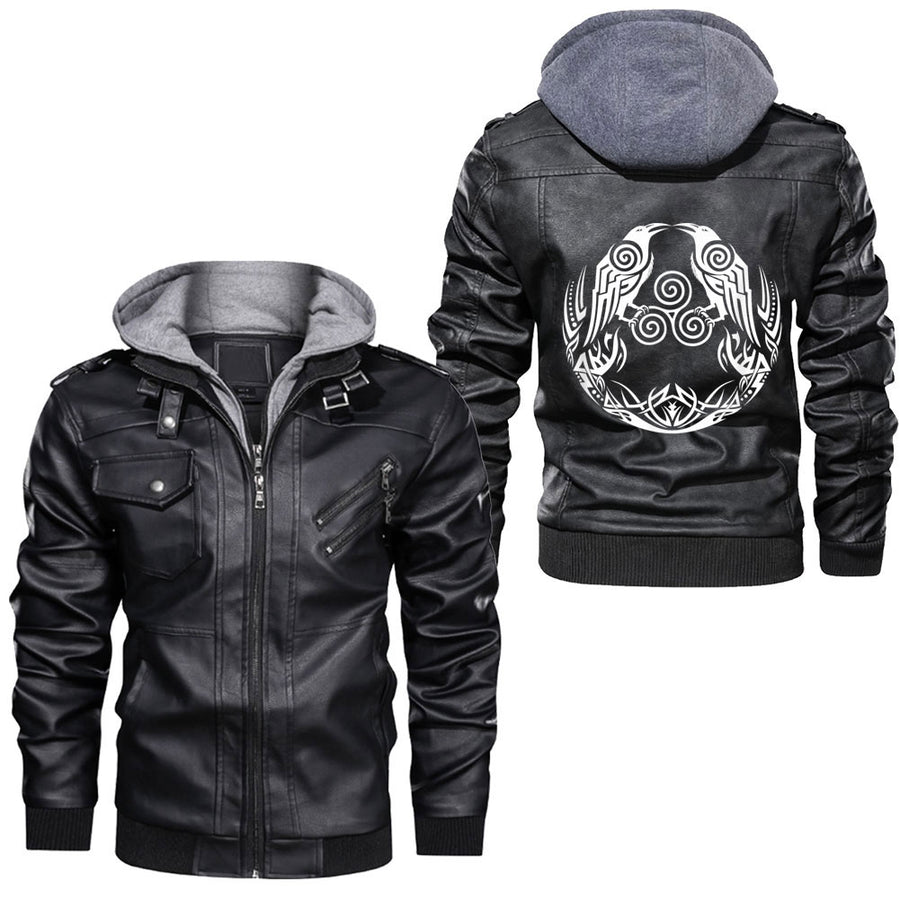Tspinners - Viking Celtic Knotwork Tree Of Life Leather Jacket A35
