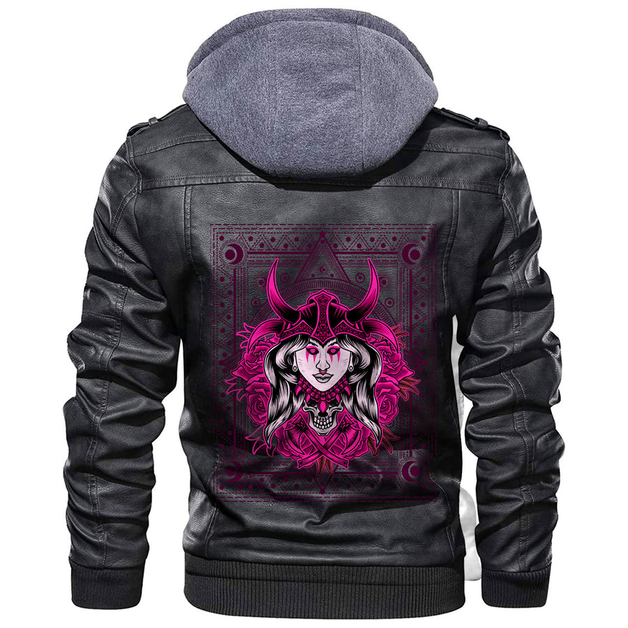 Tspinners - Woman Pink Head Leather Jacket A35