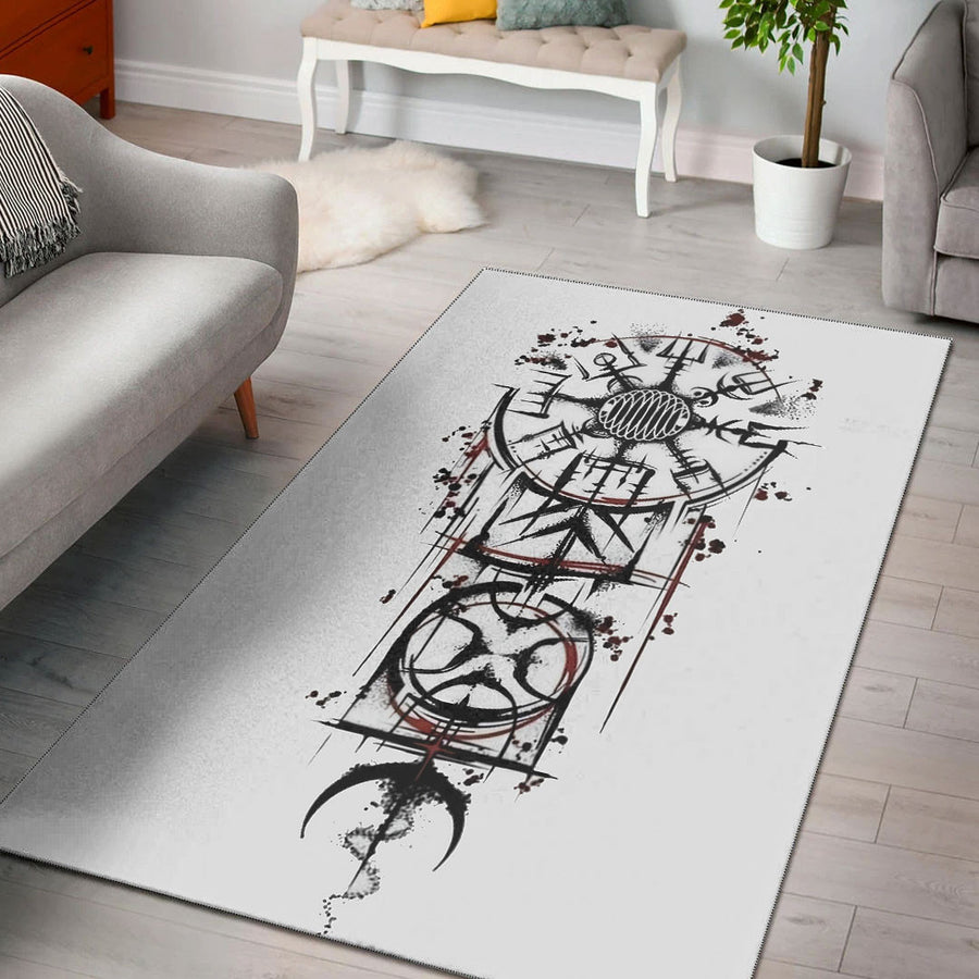 Tspinners Home Decor - Axes Steel Area Rug A35