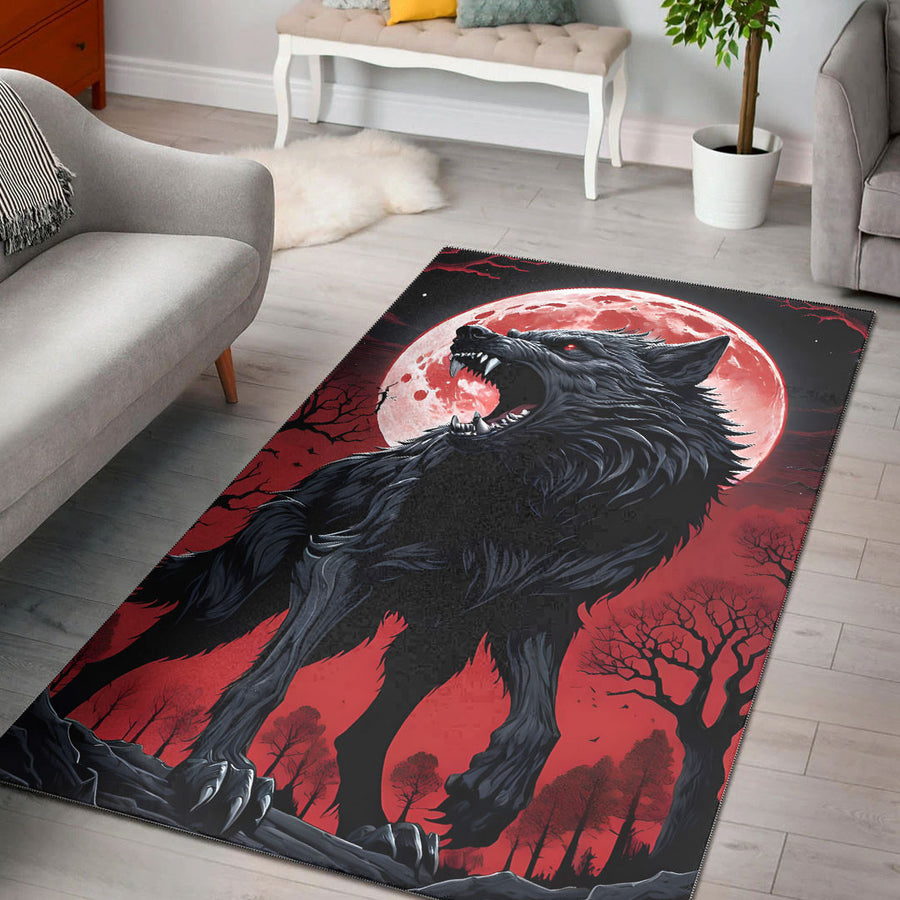 Tspinners Home Decor - Fenrir and Blood Moon Area Rug A35
