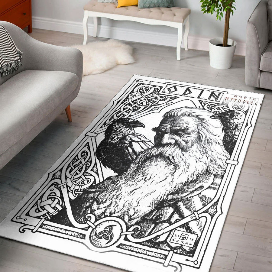 Tspinners Home Decor - Odin Vintage Black and White (1) Area Rug A35