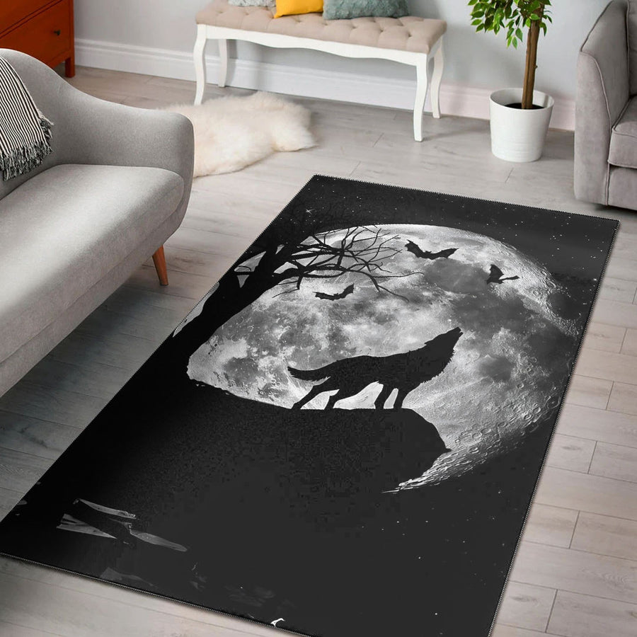 Tspinners Home Decor - Wolf and Moon Area Rug A35