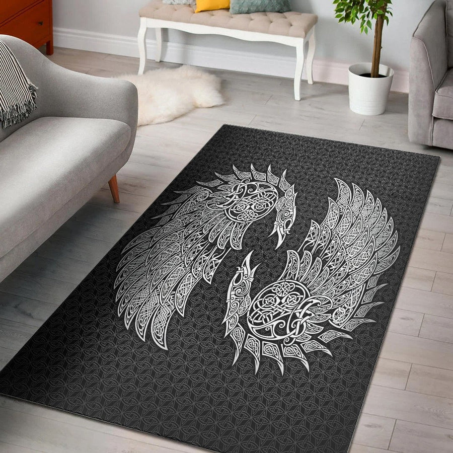 Tspinners Area Rug - Raven and Wolf Fenrir Area Rug A35