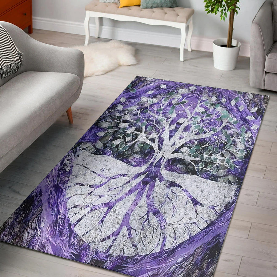 Tspinners Area Rug - Viking Yggdrasil Tattoo and Vector Area Rug A35