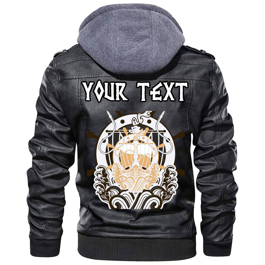 (Custom) Tspinners - Ancient Slavic Ornament Symbols Of Slavic Gods Leather Jacket A35