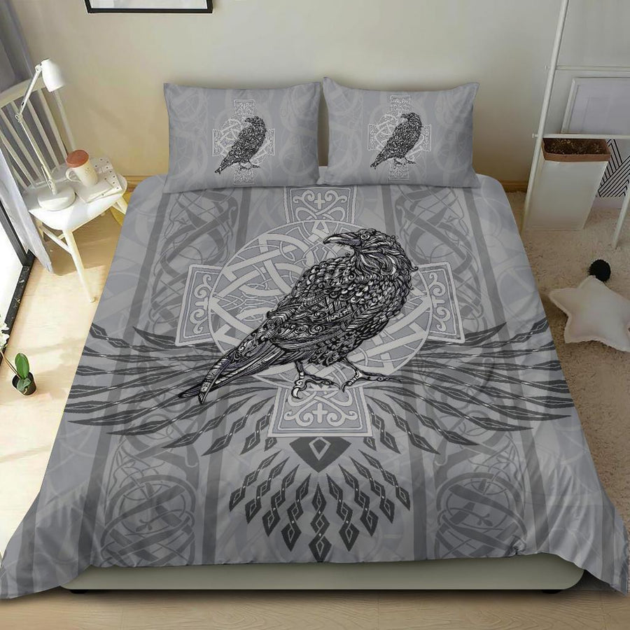 Tspinners Bedding Set - Odin's Celtic Raven - Scandinavian Tattoo A27