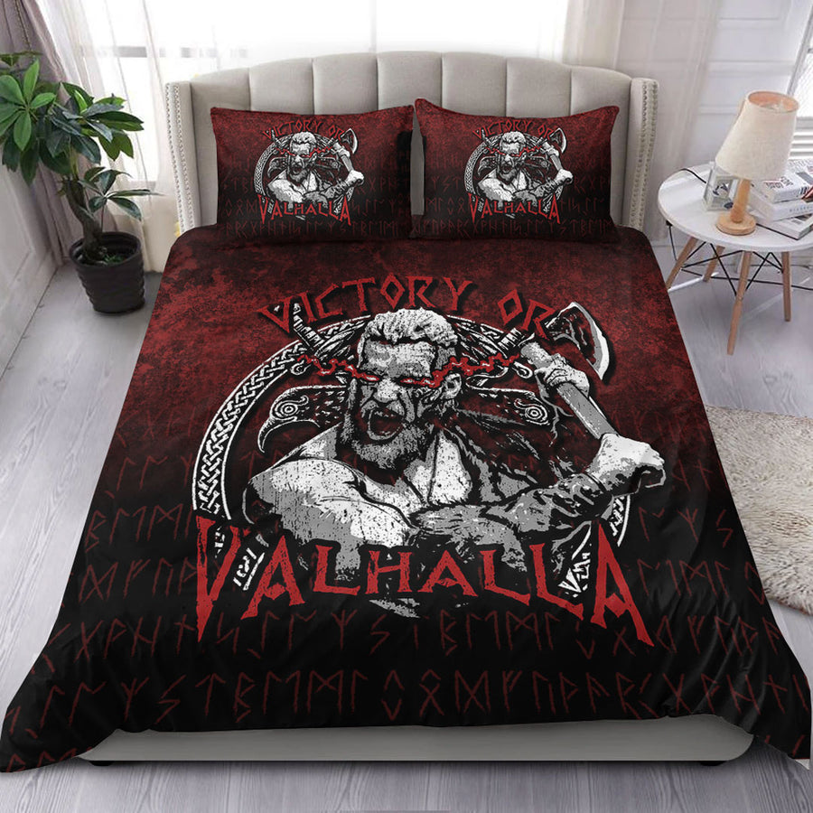 Tspinners Bedding Set - Axe Warrior Raven Odin Thor Victory Or Valhalla Bedding Set A7