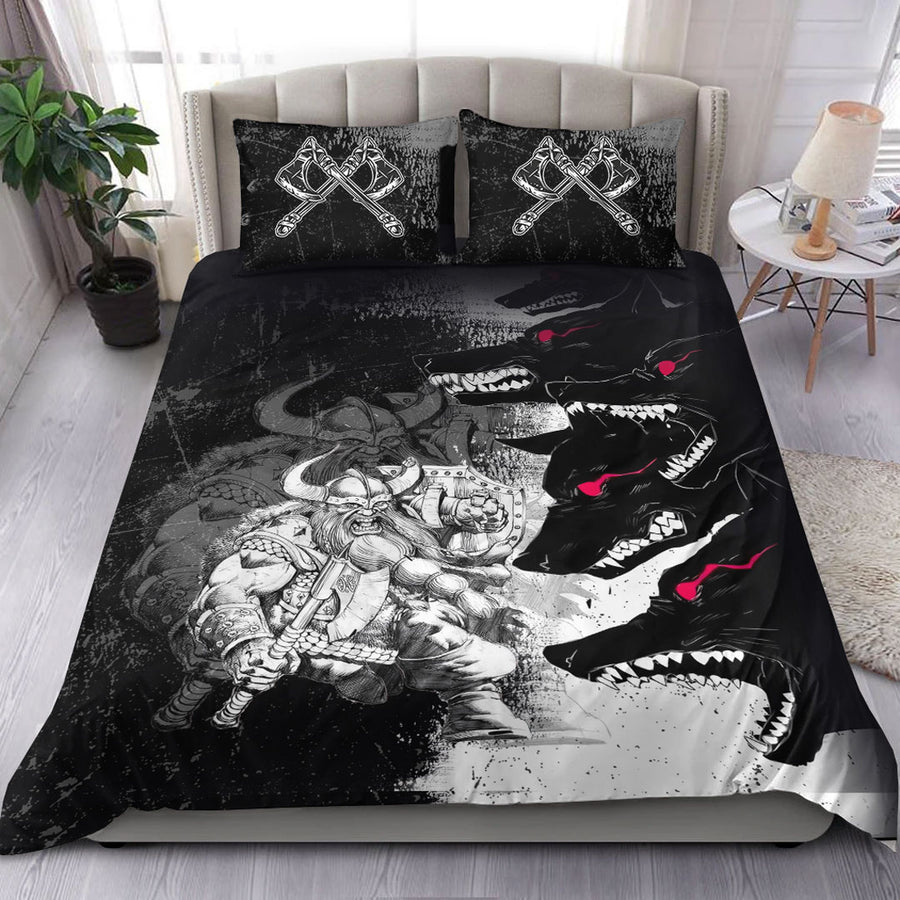 Tspinners Bedding Set - Berserker and Wolf Red Eyes Home Set Bedding Set A35