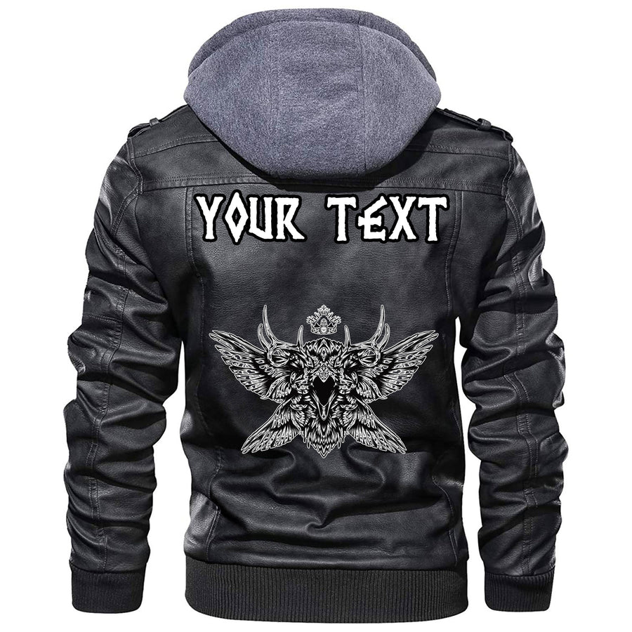 (Custom) Tspinners - Black Raven Sky Rune Leather Jacket A35