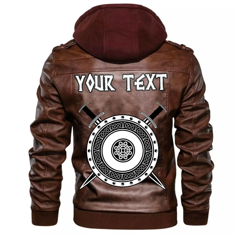 (Custom) Tspinners - Board Axes Sword And Dead Head Of The Hero Leather Jacket A35 - Image 5