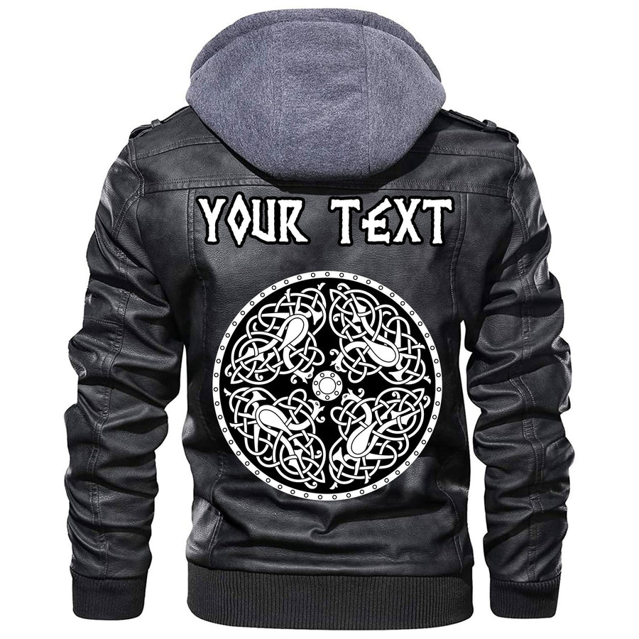 (Custom) Tspinners - Celtic Knot Tattoo Mountain Forest Symbol Travel Leather Jacket A35