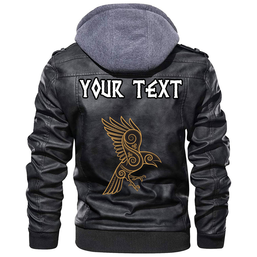 (Custom) Tspinners - Celtic Raven Ornament Frame Colorful Leather Jacket A35
