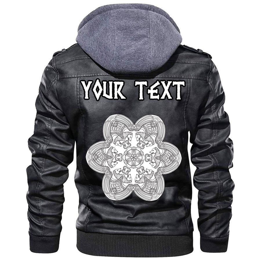 (Custom) Tspinners - Celtic Trinity Knot And Butterfly Leather Jacket A35