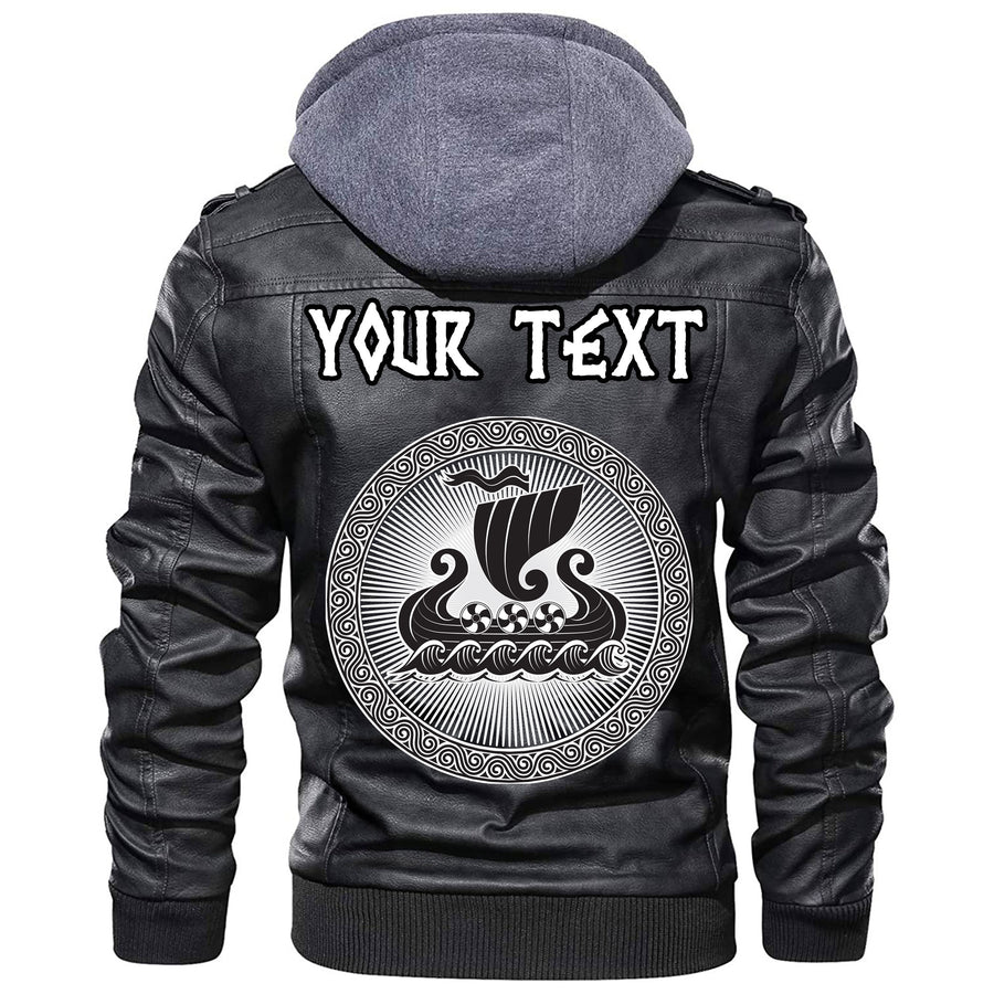 (Custom) Tspinners - Dragons & Helm Of Awe Aegishjalmur Leather Jacket A35
