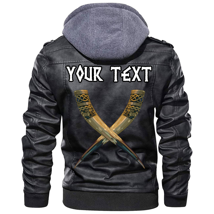 (Custom) Tspinners - Drakkar Ship Sailing On The Stormy Sea Leather Jacket A35