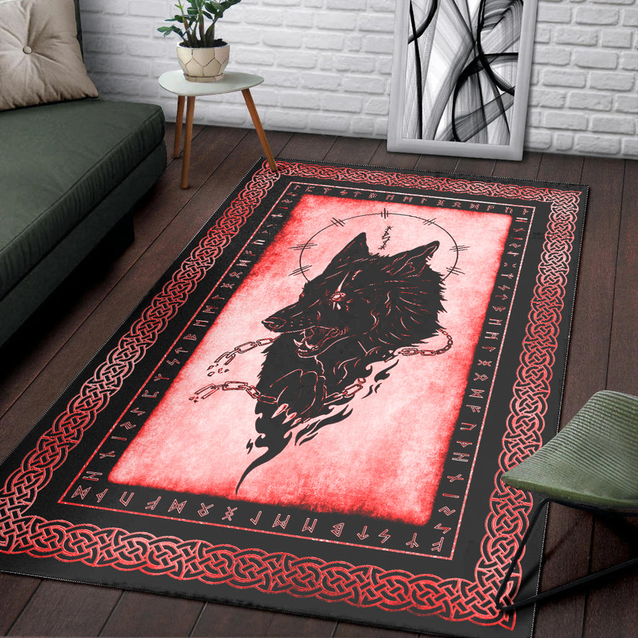 Tspinners Area Rug - Fenrir Break the Chain Red Area Rug A35