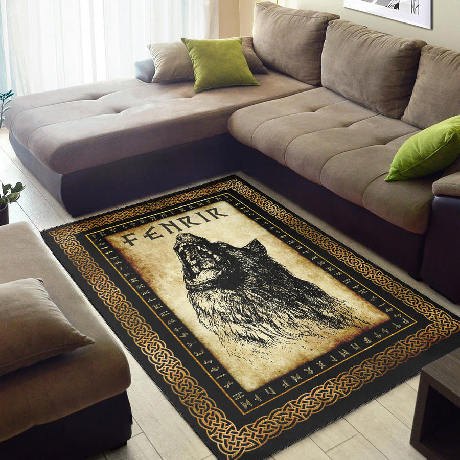 Tspinners Area Rug - Fenrir Howling Area Rug A35