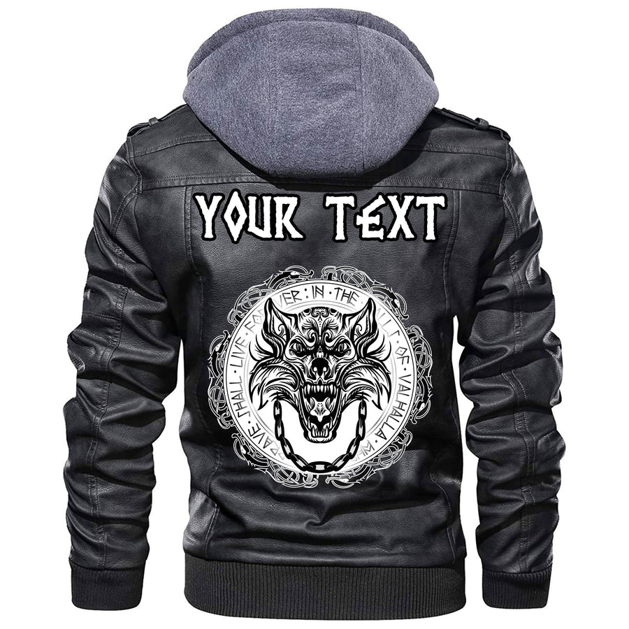 (Custom) Tspinners - Fenrir Wolf And Moon Leather Jacket A35