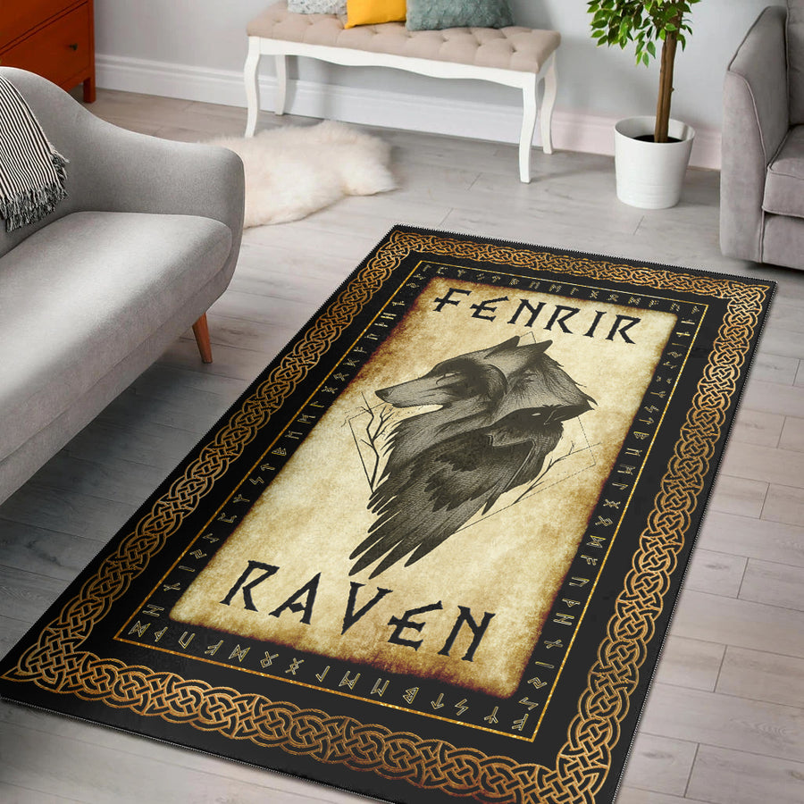 Tspinners Area Rug - Fenrir and Raven Area Rug A35