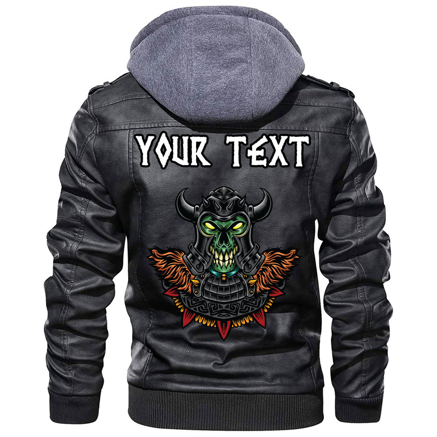 (Custom) Tspinners - Great Dragon Head With Horns Leather Jacket A35