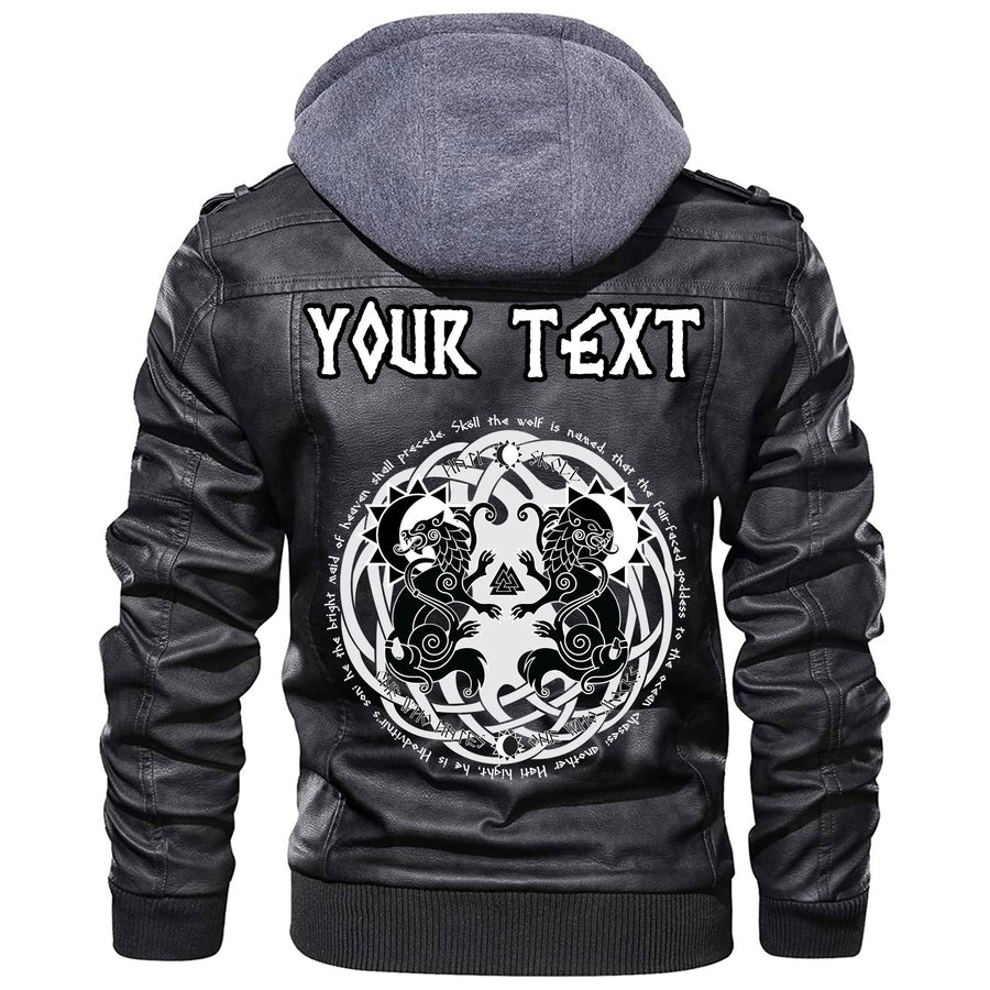 (Custom) Tspinners - Hati and Skoll Sun And Moon Leather Jacket A35