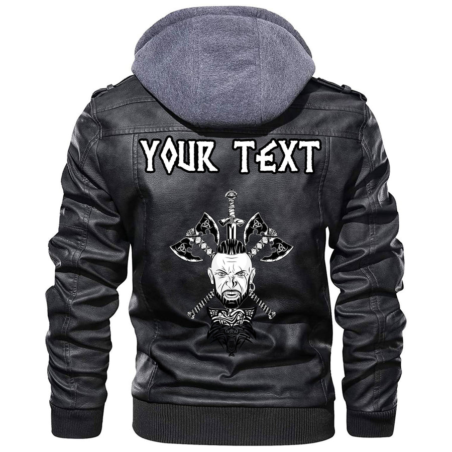 (Custom) Tspinners - Head Skull Axe Leather Jacket A35