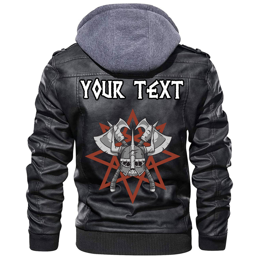(Custom) Tspinners - Helm Of Awe Runes Leather Jacket A35