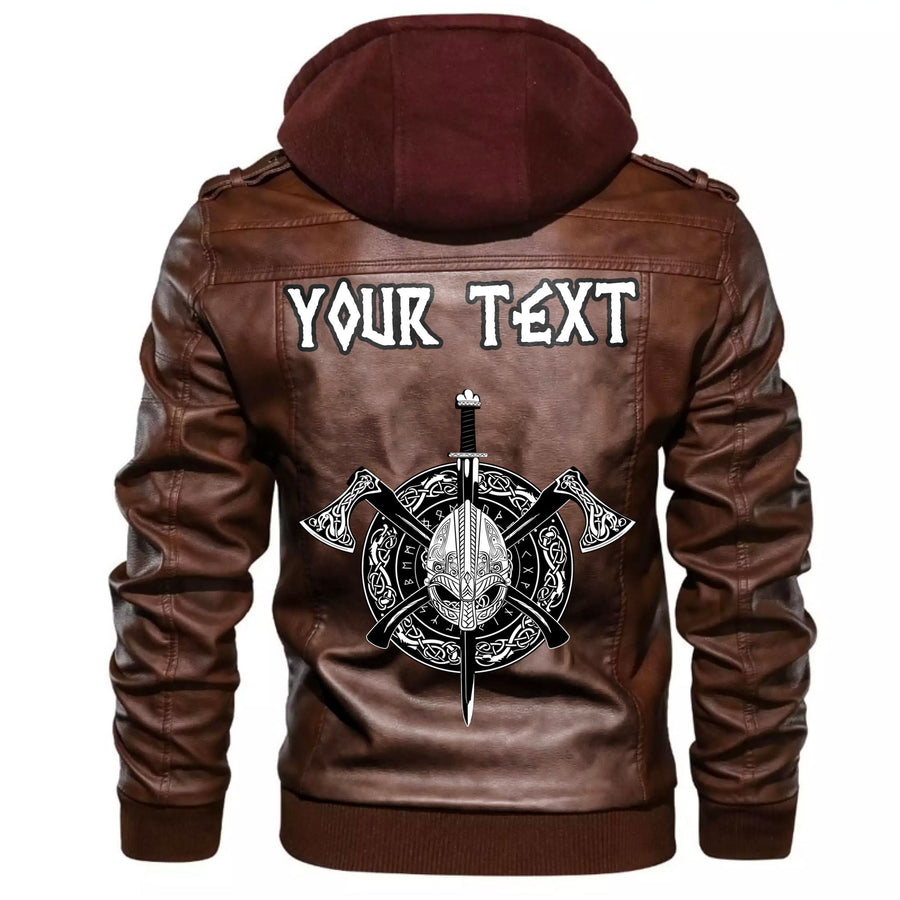 (Custom) Tspinners - Helmet Background Star Leather Jacket A35 - Image 5