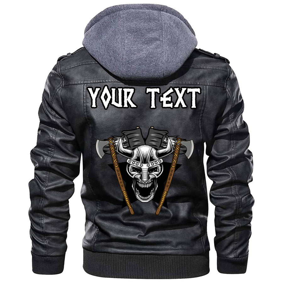 (Custom) Tspinners - Helmet Crossed Sword Leather Jacket A35