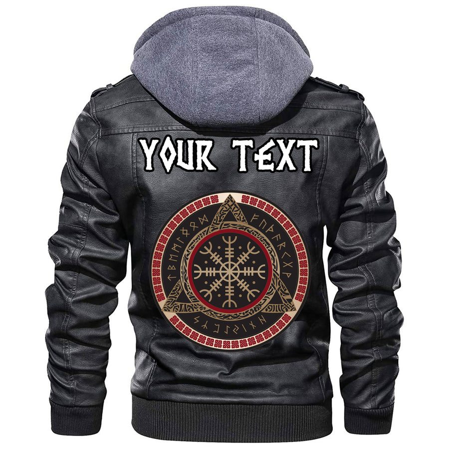 (Custom) Tspinners - Helm Of Awe Icelandic Magical Stave Leather Jacket A35