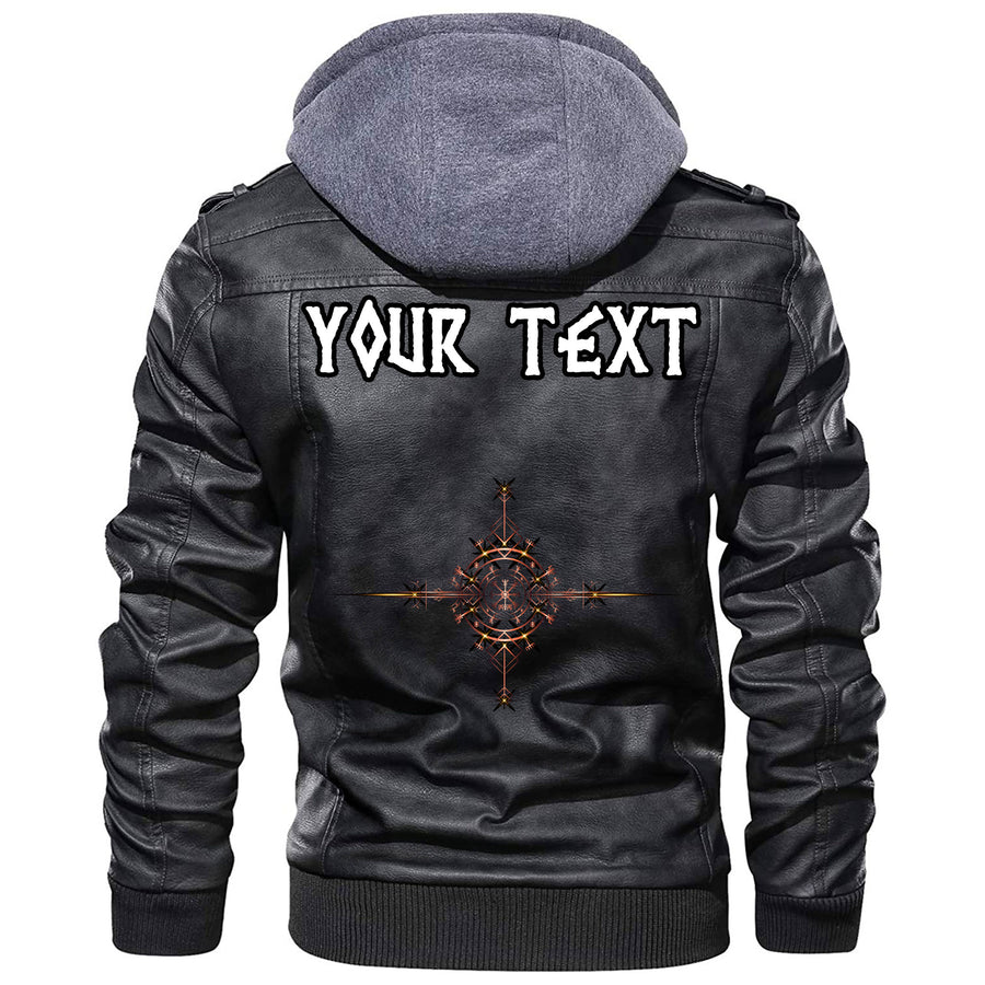 (Custom) Tspinners - Helmet Of The And Two Swords Valknut Leather Jacket A35