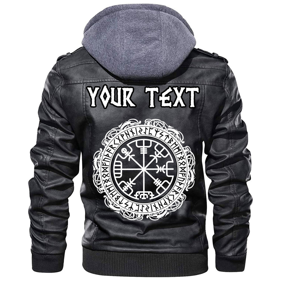 (Custom) Tspinners - Magical Runic, Compass Vegvisir Leather Jacket A35