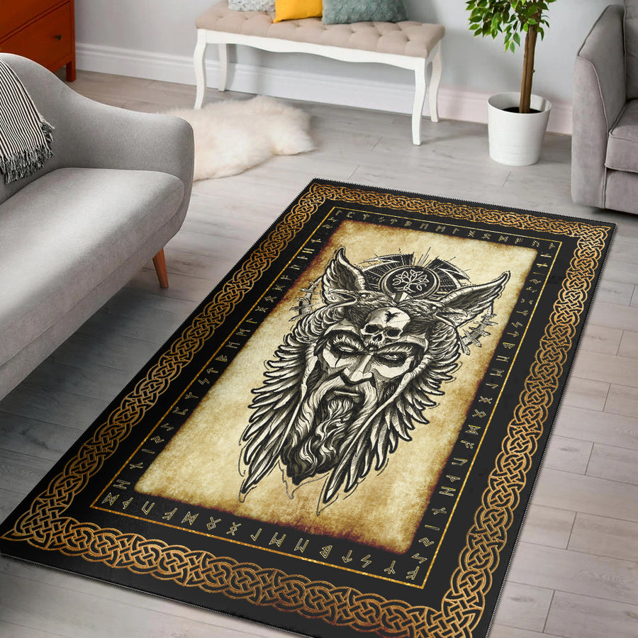 Tspinners Area Rug - Odin Guninn and Muninn Area Rug A35